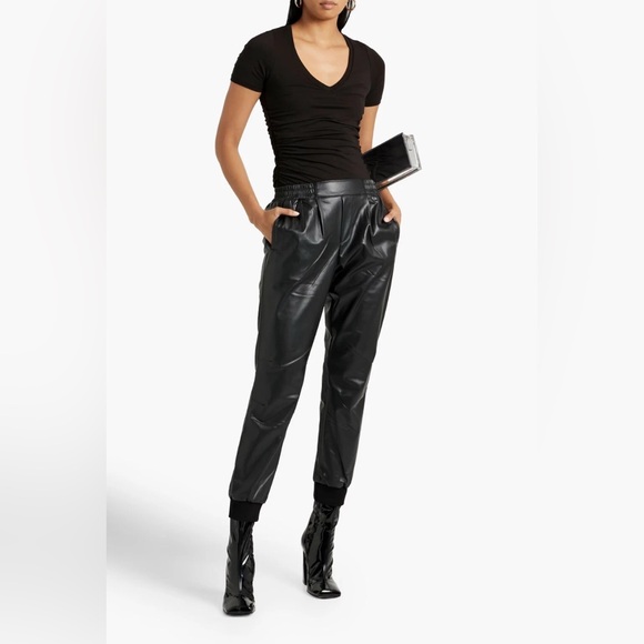 ATM Anthony Thomas Melillo Faux Leather Tapered Jogger...